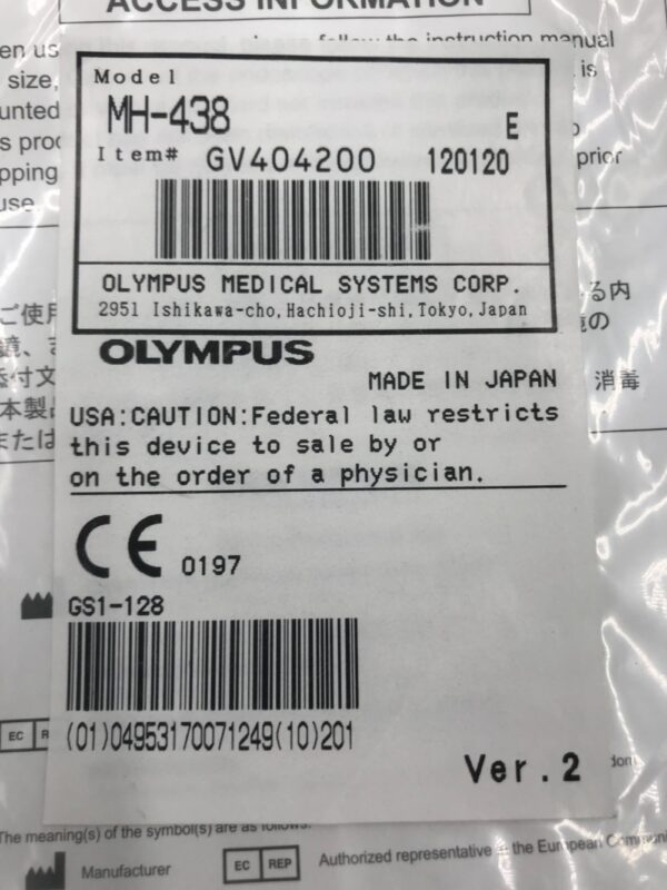 Olympus MH-438  Air/Water Valve Reusable