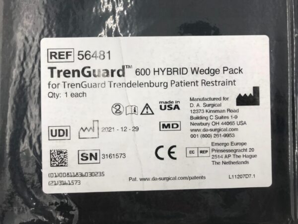 D.A. Surgical 56481 TrenGuard 600 Hybrid Wedge Pack for Patient Restraint