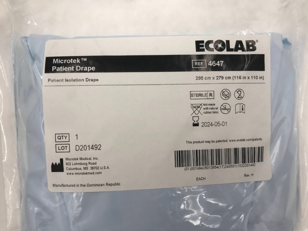MICROTEK 4647 Ecolab Patient Isolation Drape 295cm x 279cm - GB