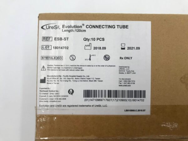 Pacific Hospital Supply ESB-ST UreSil Evolution Connecting tube 120cm (10/Case)(X)