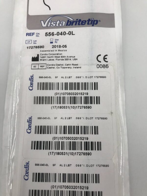 CORDIS 556-040-0L AL 2 LBT Guiding Catheter 5F 100cm (X)