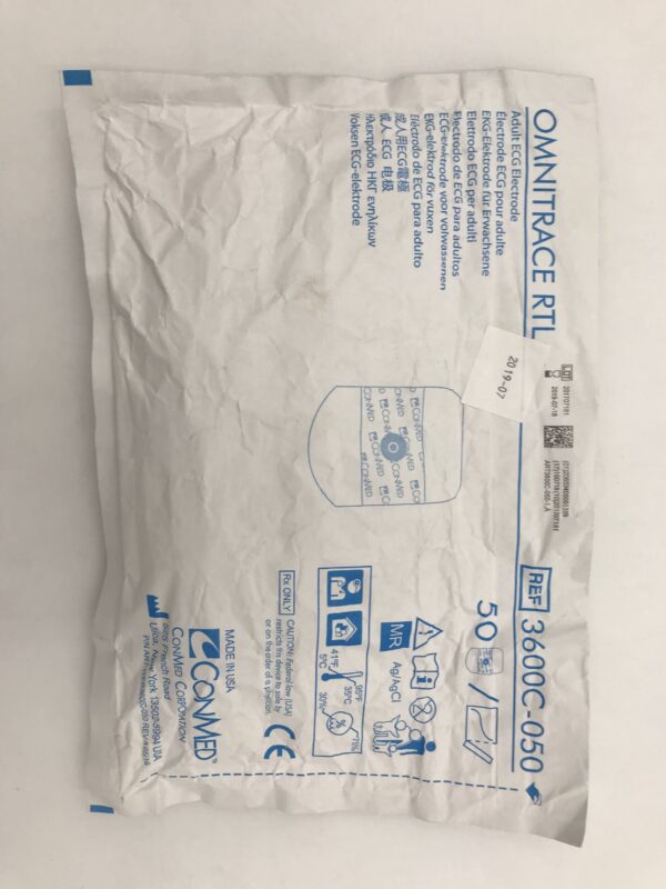 ConMed 3600C-050 Omnitrace RTL Adult ECG Electrode (50/Pkg) (X)
