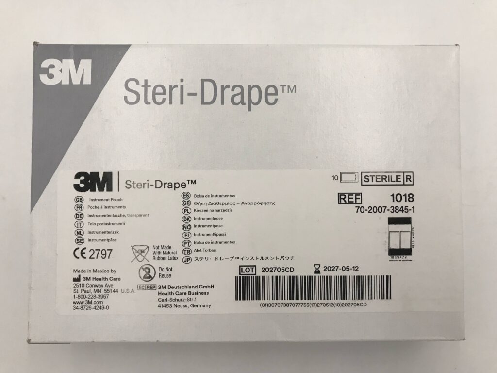 3M 1018 Steri-Drape Instrument Pouch 30cm x 18cm (11in x 7in) (10/Box ...