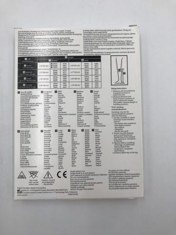 COVIDIEN 4285 T.E.D. Anti-Embolism Stockings For Continuing Care, Knee Length, X-Lg (X)