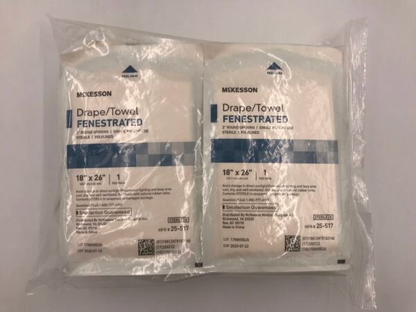 McKesson 25-517 Drape/Towel Fenestrated 18in x 26in (46/Lot)(X)