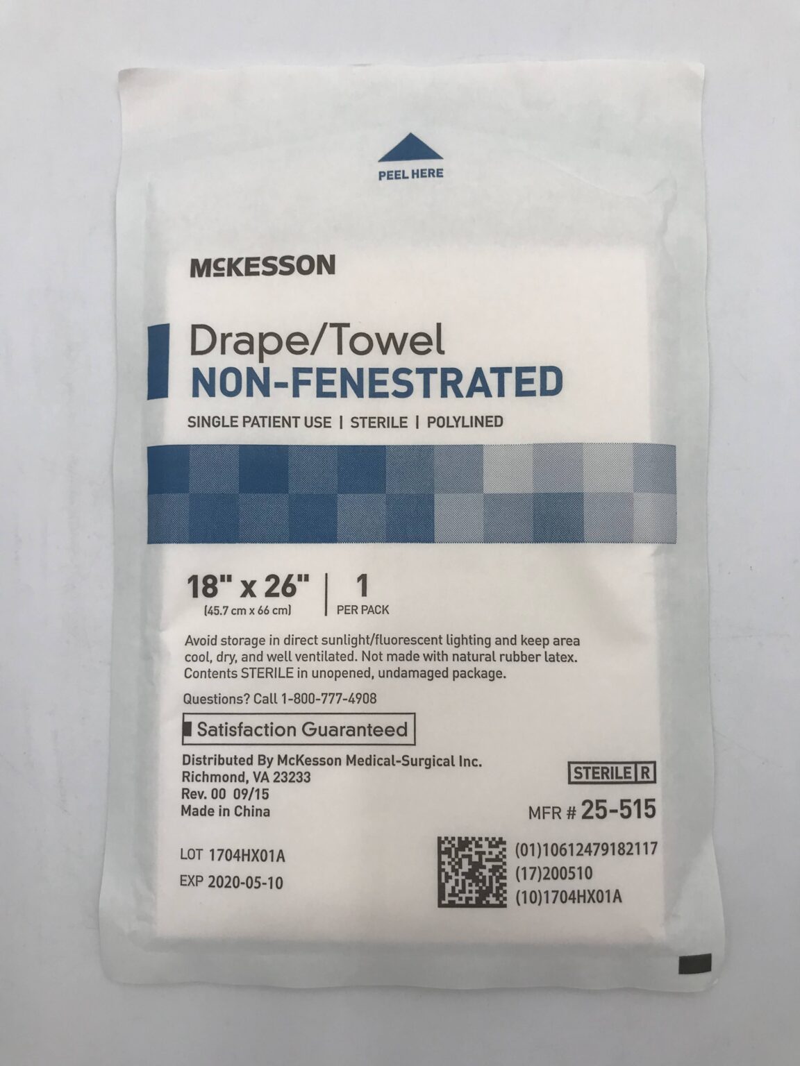 McKesson 25-515 Drape/Towel Non-Fenestrated 18in x 26in (20/Pkg