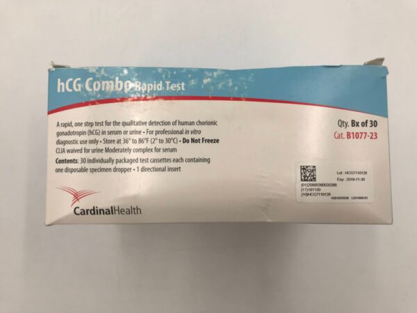 CARDINAL HEALTH  B1077-23 hCG Combo Rapid Test (30/Box)(X)