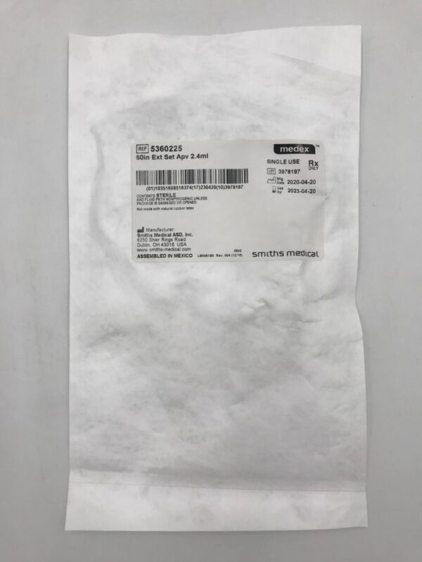 SMITHS MEDICAL 5360225 Medex 60in Ext Set Apv. 2.4ml (X)