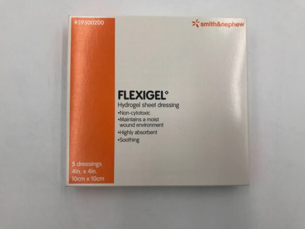 SMITH & NEPHEW 59500200 Flexigel Hydrogel Sheet Dressing 4in x 4in (5/Box)