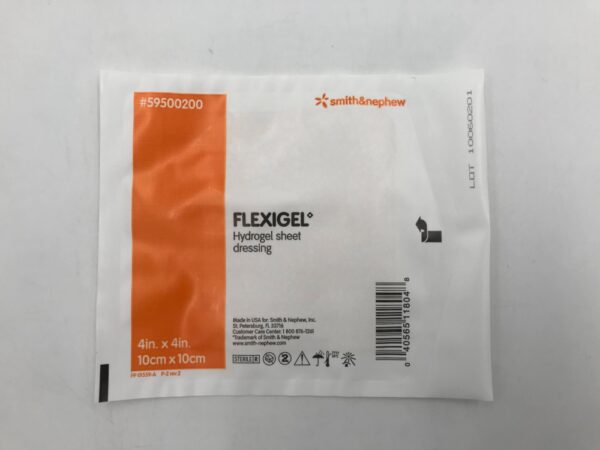 SMITH & NEPHEW 59500200 Flexigel Hydrogel Sheet Dressing 4in x 4in (5/Box)