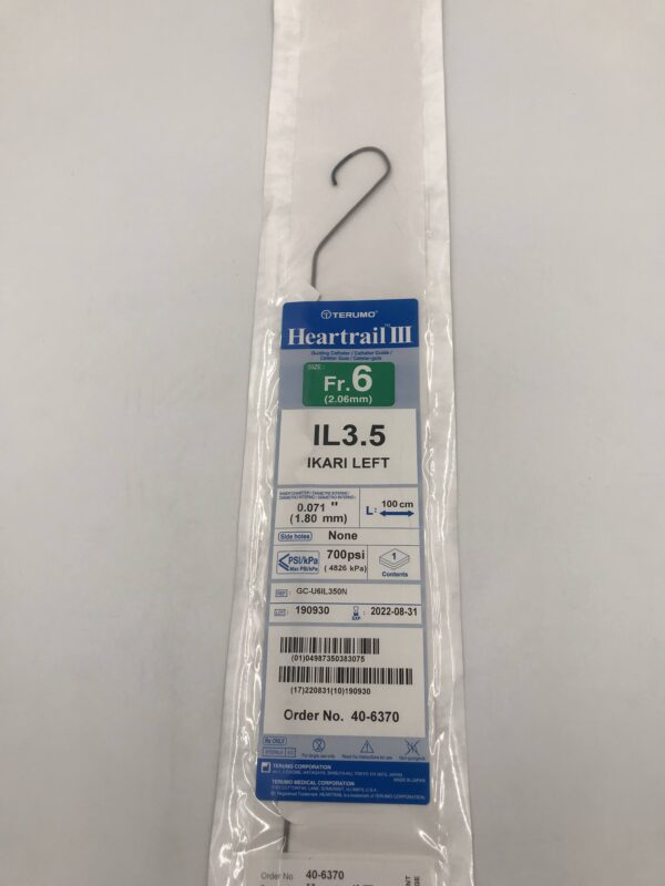 Terumo 40-6370 Heartrail III IL 3.5 Ikari Left Guiding Catheter Fr. 6 (X)