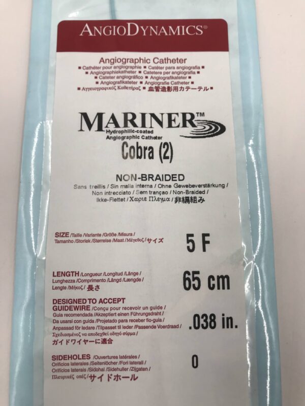AngioDynamics 11719708 Mariner Cobra (2) Non-Braided 5F Angiographic Catheter (X)