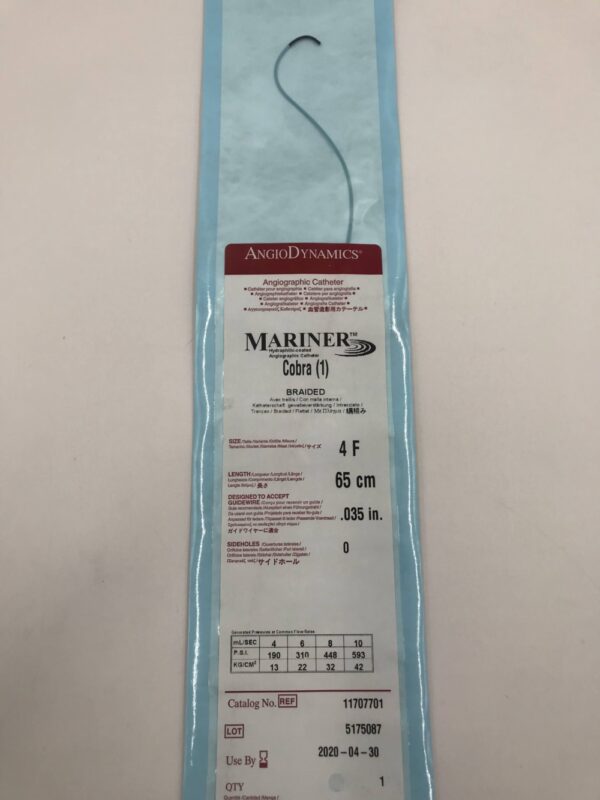 AngioDynamics 11707701 Mariner Cobra (1) Braided 4F Angiographic Catheter (X)