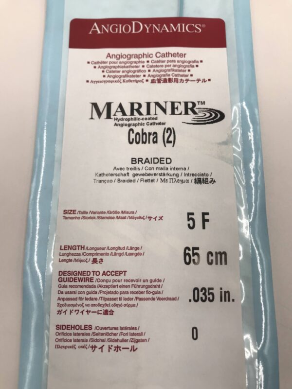 AngioDynamics 11709102 Mariner Cobra (2) Braided 5F Angiographic Catheter (X)