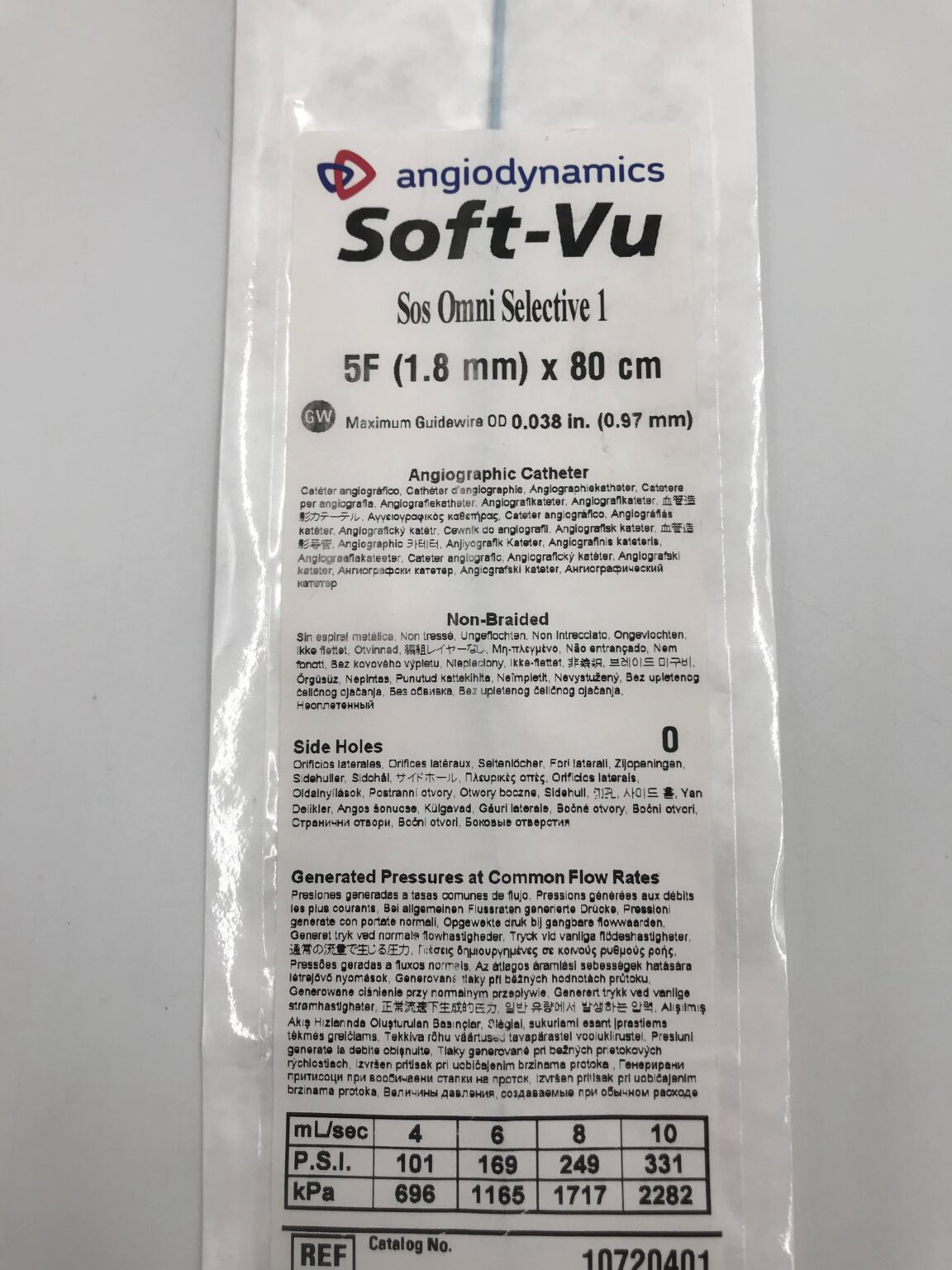 AngioDynamics 10720401 Soft-Vu Sos Omni Selective 1 Non-Braided