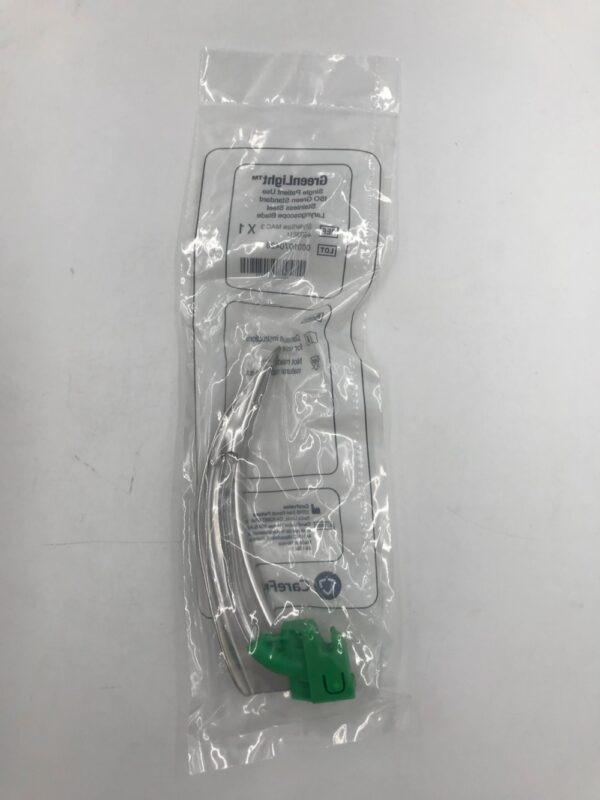 CAREFUSION 4603EU ISO Green Standard Stainless Steel Laryngoscope Blade MAC3 (20/Case)