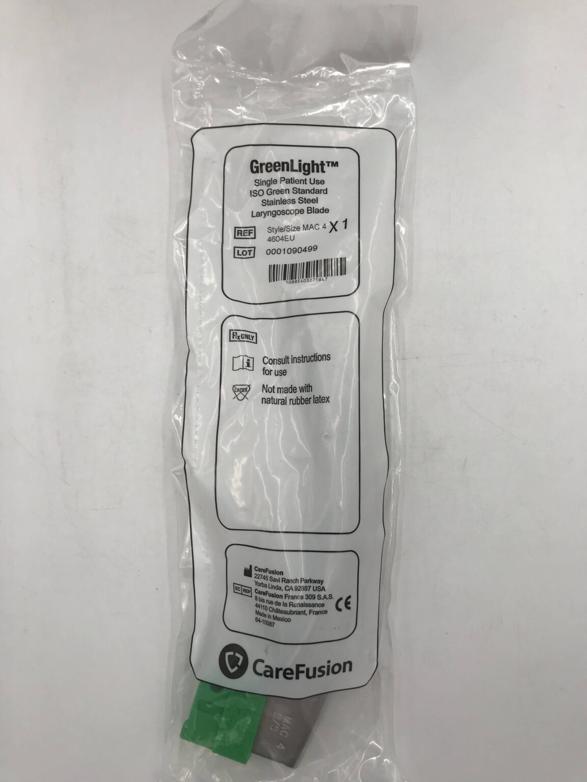 CAREFUSION 4604EU GreenLight ISO Green Standard Stainless Steel