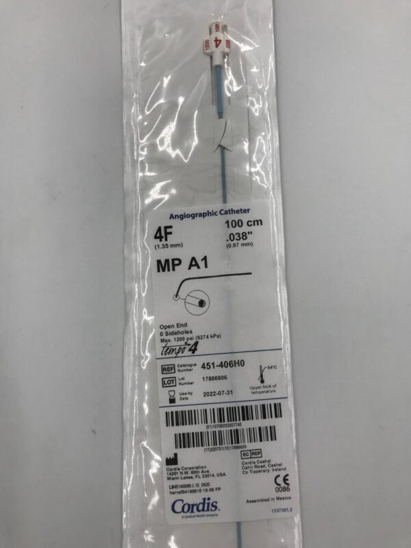 CORDIS 451-406H0 Tempo4 Angiographic Catheter MP A1 4F (X)