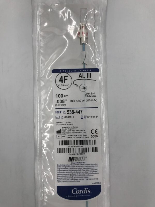 CORDIS 538-447 Infiniti Diagnostic Catheter AL III 4F (X)