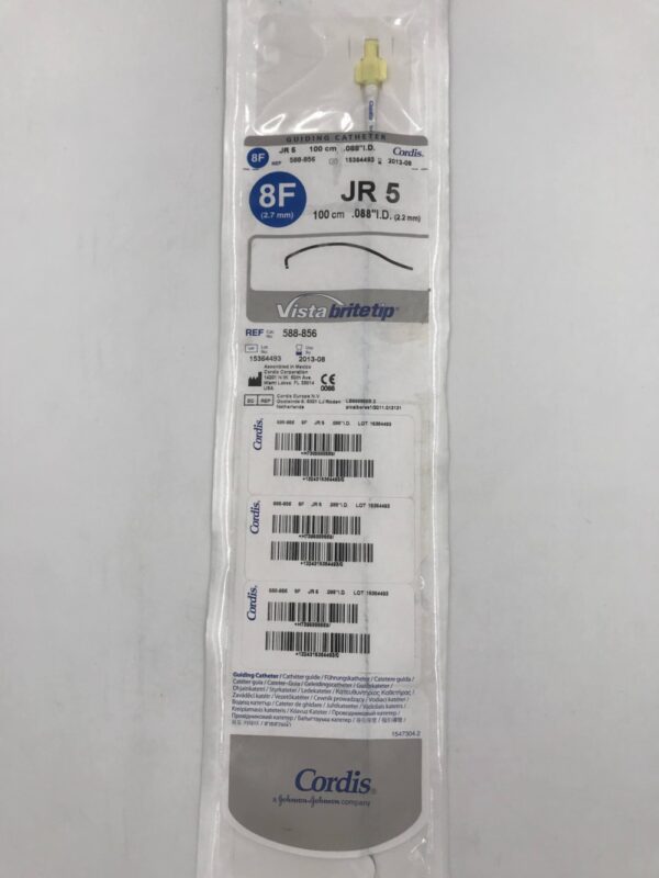 CORDIS 588-856 VistaBriteTip Guiding Catheter JR5 8F 100cm (X)