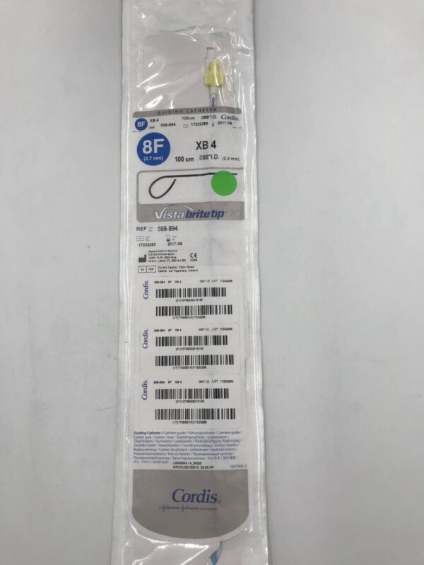 CORDIS 588-894 VistaBriteTip Guiding Catheter XB4 8F 100cm (X)