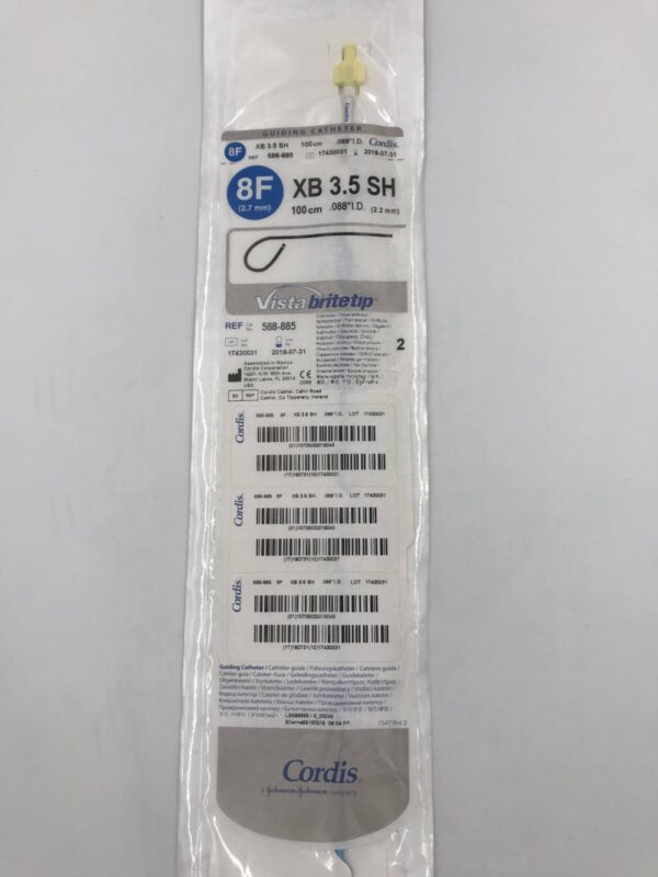 CORDIS 588-885 VistaBriteTip Guiding Catheter XB 3.5 SH 8F 100cm (X)