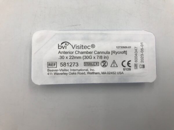 BVI 581273 Visitec Anterior Chamber Cannula .30 x 22mm 30G