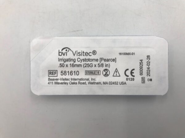 BVI 581610 Visitec Irrigating Cystotome .50 x 16mm 26G