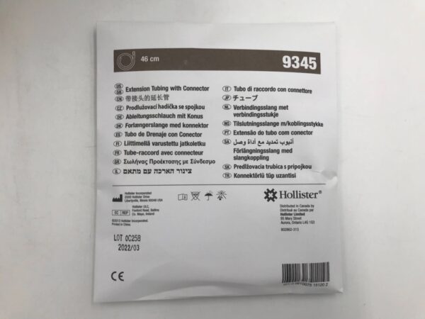HOLLISTER 9345 Extension Tubing w/Connector 46cm (10/Case)(X)