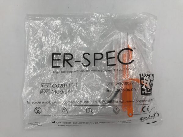 OBP C020110-1 ER-SPEC Vaginal Speculum w/Integrated LED Light Source Medium