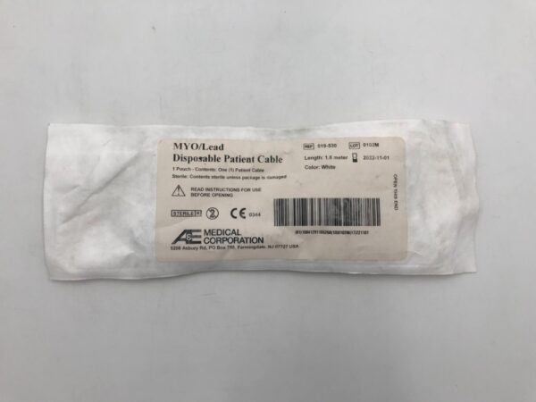 A&E 019-530 MYO/Lead Disposable Patient Cable, White 1.8meter (X)