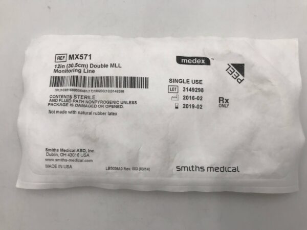 Smiths Medical MX571 Monitoring Line Double Mll 12in (X)