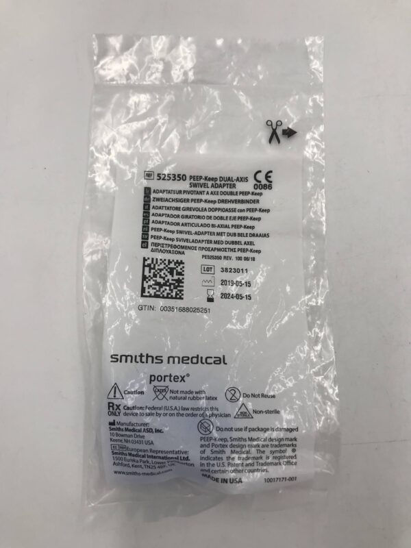 Smiths Medical 525350 Protex PEEP-Keep Dual-Axis Swivel Adapter