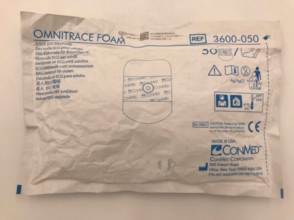 CONMED 3600-050 OminTrace Foam Adult ECG Electrode (50/Pkg)(X)