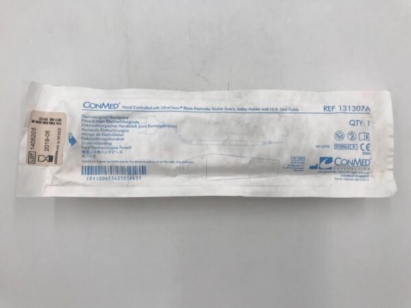 CONMED 131307A Electrosurgical Handpiece, Hand Controlled w/ UltraClean Blade Electrode, Rocker Switch, Safety Holster & 10ft Cable (X)