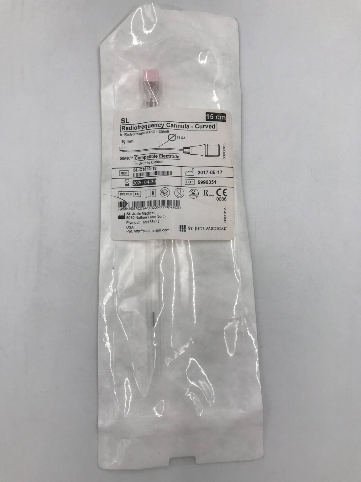 St. Jude Medical SL-C1510-18 SL Radiofrequency Cannula - Curved