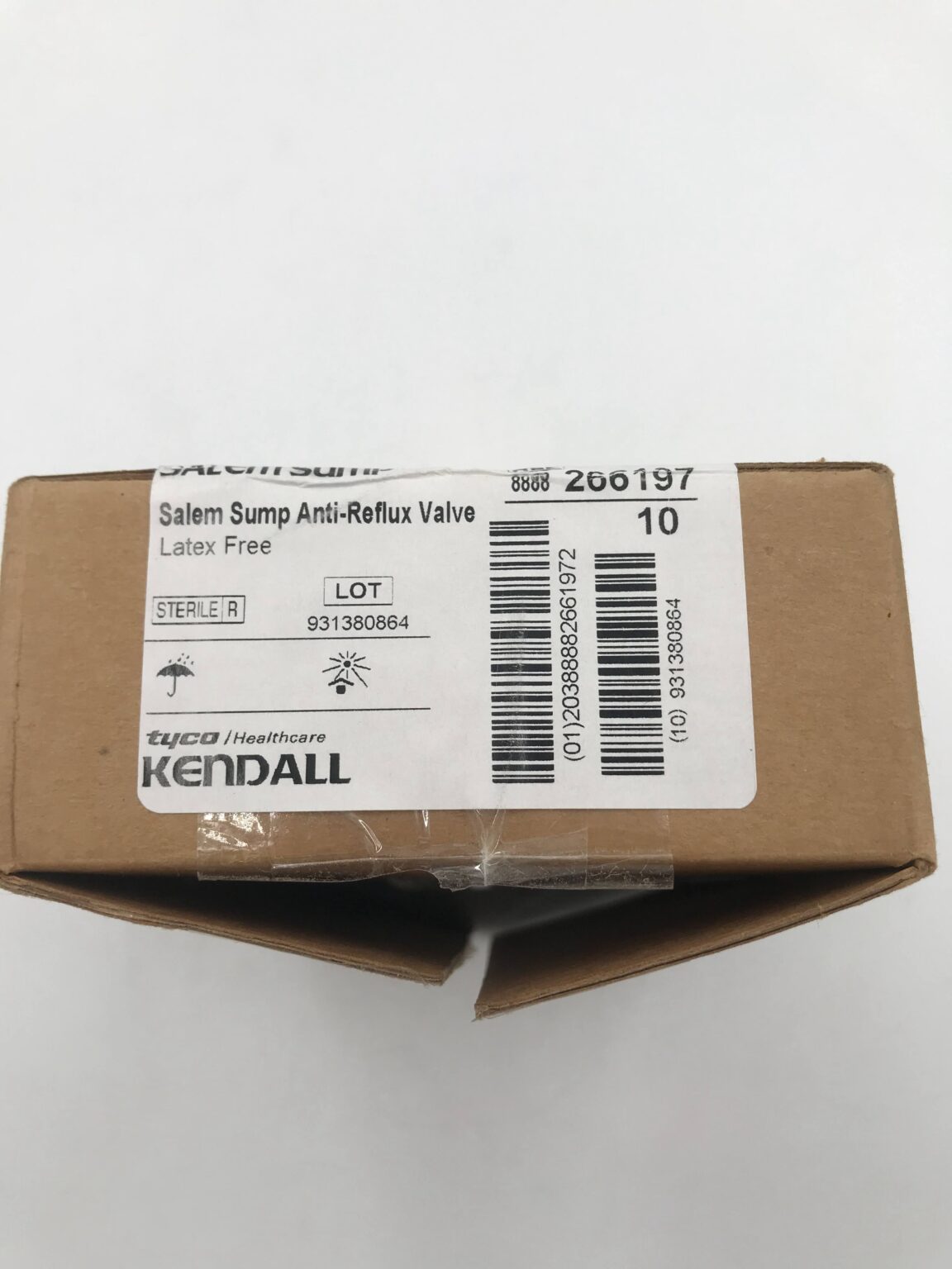 Tyco 266197 Kendall Salem Sump Anti-Reflux Valve Latex Free (10