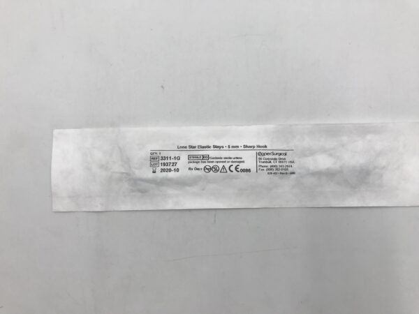 Cooper Surgical 3311-1G Lone Star Elastic Stays - 5mm - Sharp Hook (X)