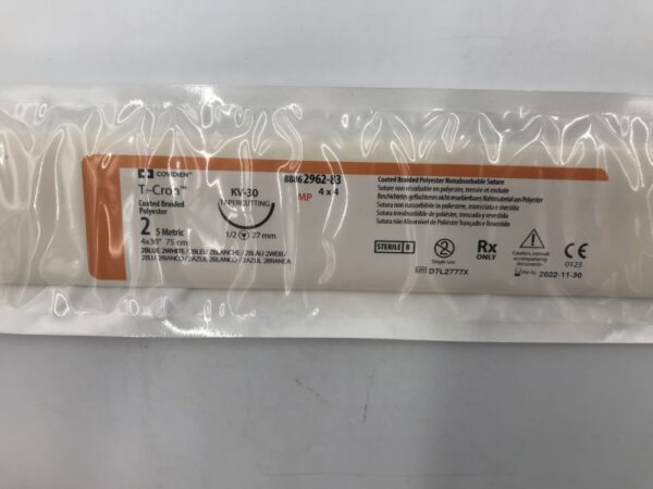 Covidien 2962-83 Tri-Cron Coated Braided Polyester 2/5Metric 4x30" (X)