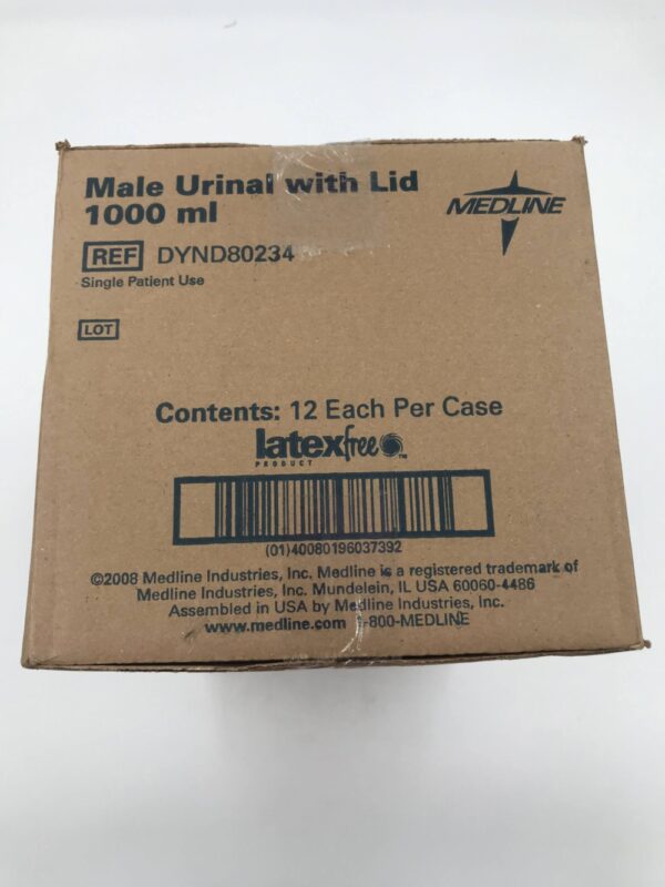 Medline DYND80234 Male Urinal with Lid 1000ml (12/Case)