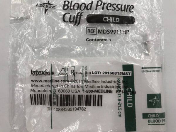 Medline MDS9911HP Blood Pressure Cuff Child 13.8 - 21.5cm