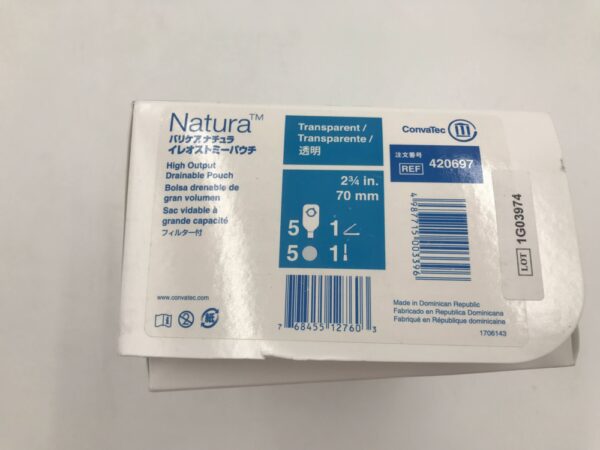 ConvaTec 420697 Natura High Output Drainable Pouch Transparent 2 3/4" 70mm (5/Box)