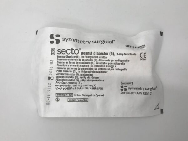 SYMMETRY 81-1000 Secto Peanut Dissectors, X-Ray Detectable (24units of 5each / Box)