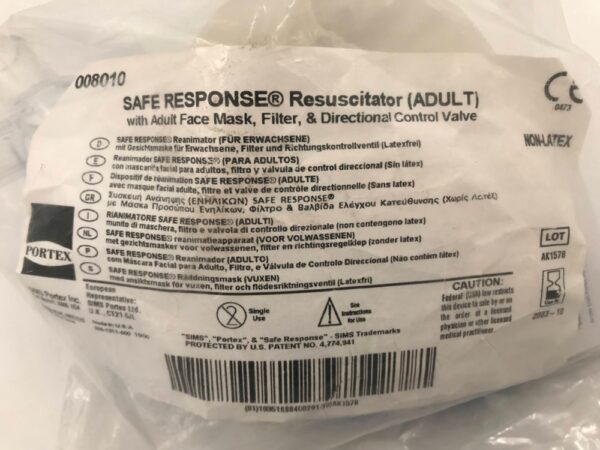 PORTEX 008010 Safe Response Resuscitator (Adult)(X)