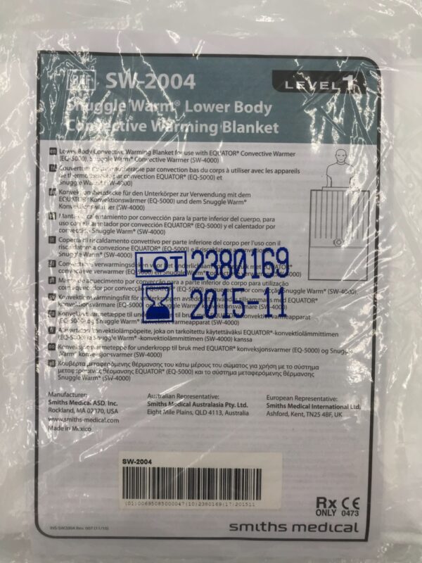 SMITHS MEDICAL SW-2004 Snuggle Warm Lower Body Convective Warming Blanket Level 1(X)