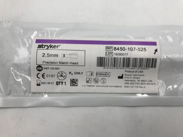 STRYKER 8450-107-525 Precision Match Head 2.5mm (X)