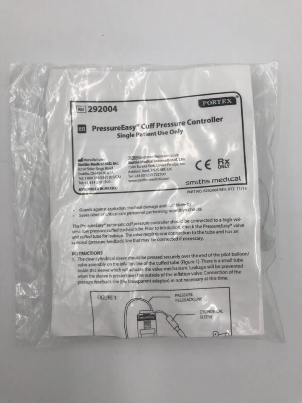 SMITHS MEDICAL 292004 Portex PressureEasy Cuff Pressure Controller