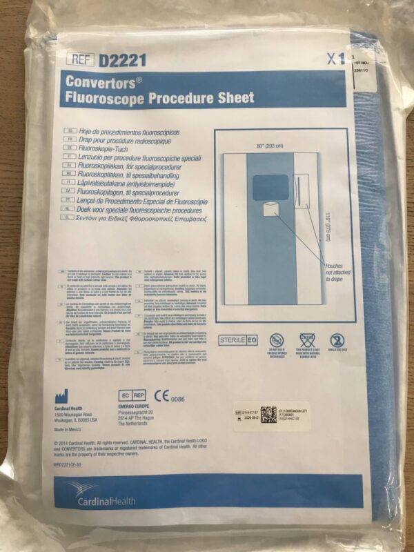 CARDINAL HEALTH D2221 Convertors Fluoroscope Procedure Sheet 80in x 110in