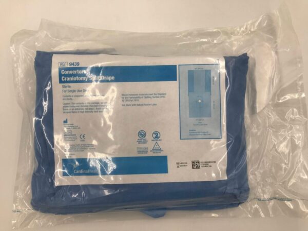 CARDINAL HEALTH 9439 Convertors Craniotomy Split Drape 80in x 90in, 90in x 77in (X)