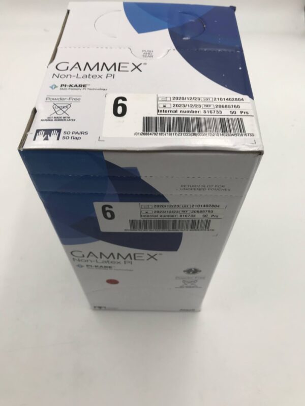 ANSELL 20685760 Gammex Non-Latex PI Surgical Gloves, 6 (50pairs/ Gloves)